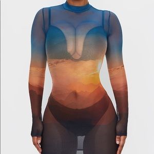 Sunset Mesh Mini Dress